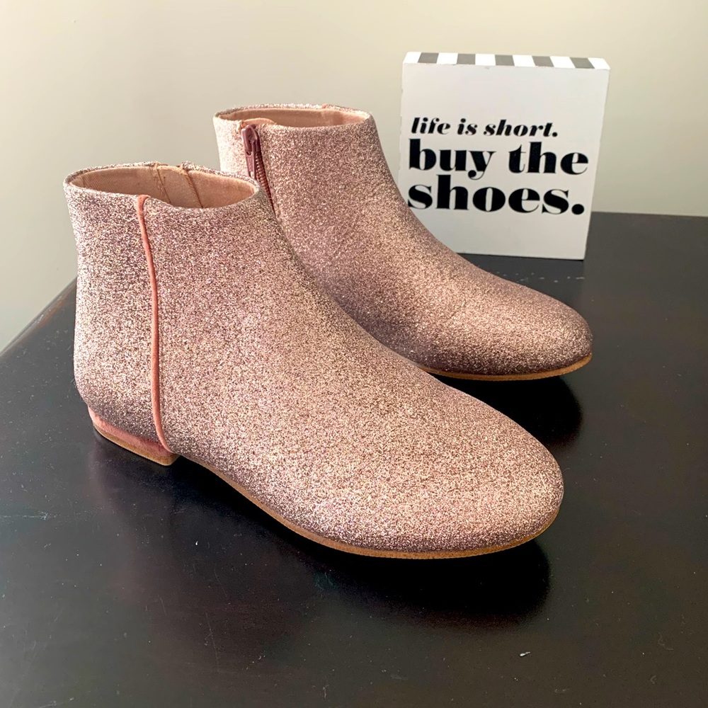 Zara Girls rose gold glitter boots - Brand New